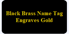 Black Brass Nametag Diamond Engraved