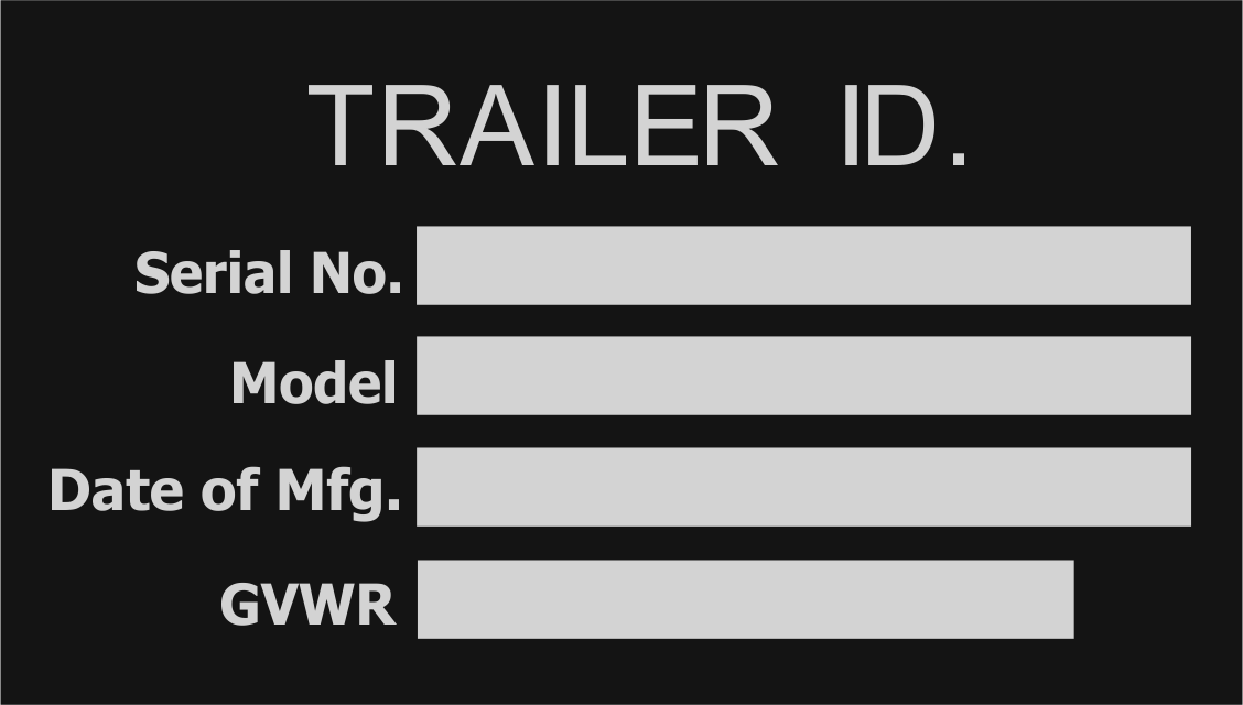 Vin plates - Vin tags - Serial number plates - Trailer id plates